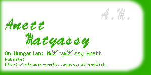 anett matyassy business card